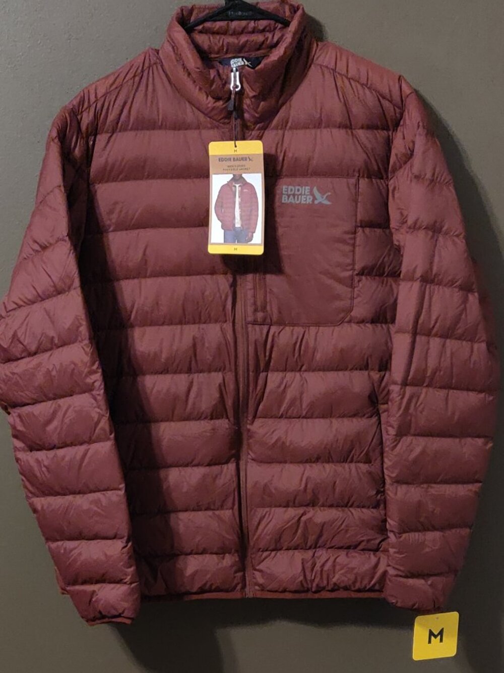 Eddie Bauer Men's 650 Down Packable Puffer Full Zip Jacket Medium New With Tags